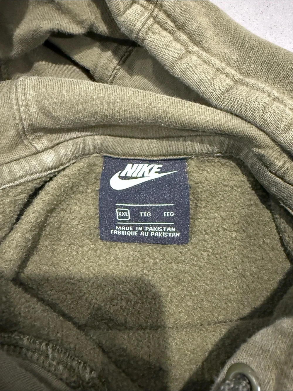 Nike Olive Green Hoodie with White Logo